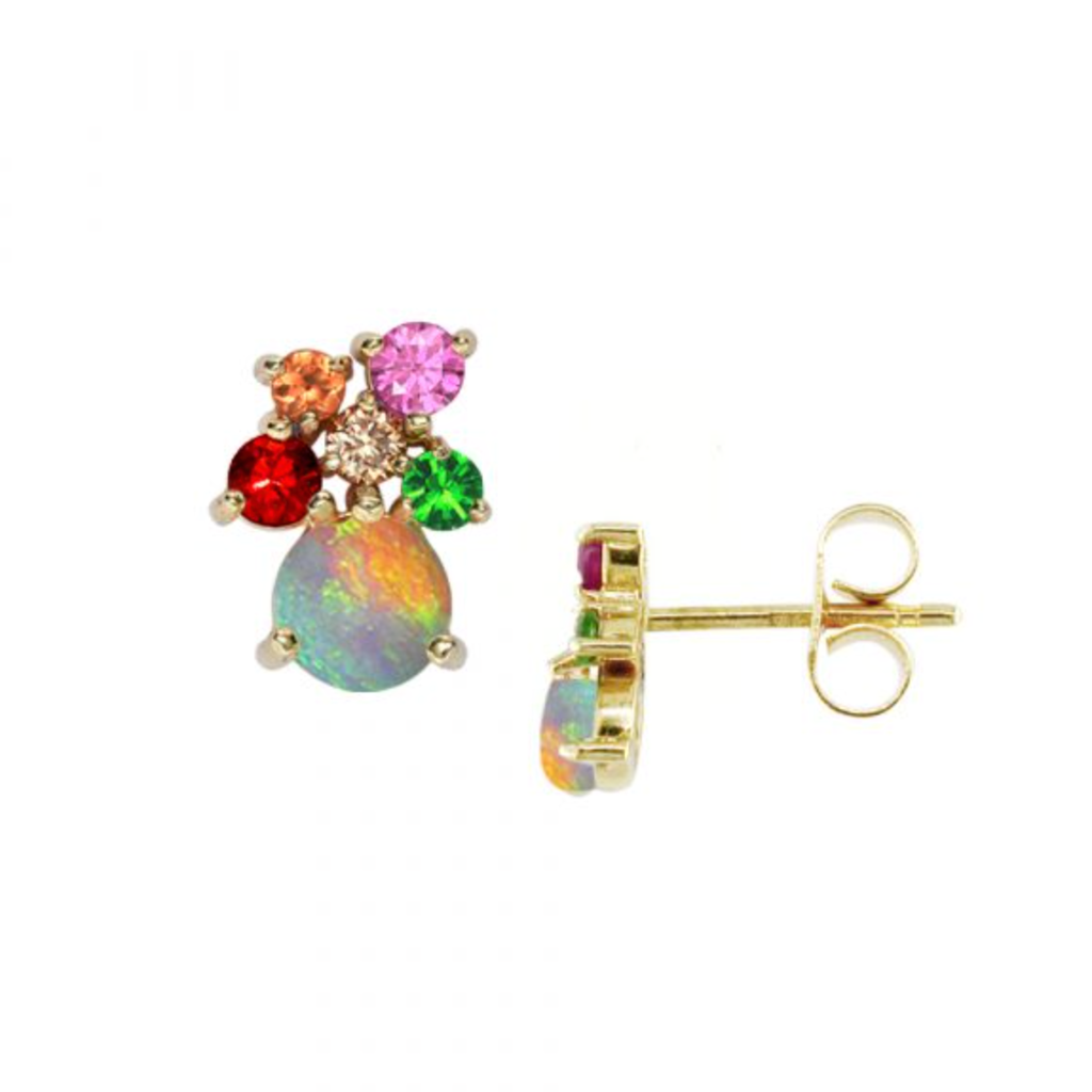 Multi-Gem Opal Earrings