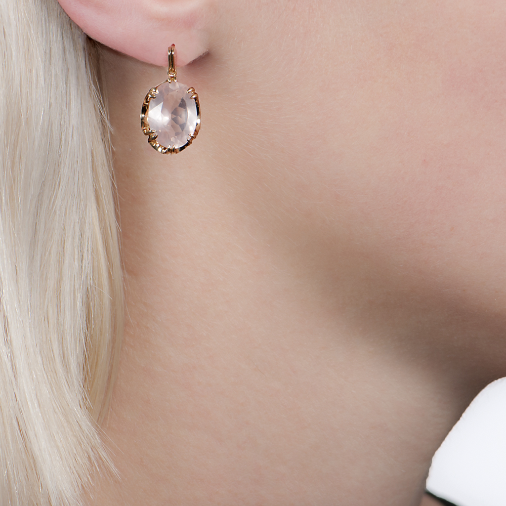Rose Quartz Cocktail Earrings