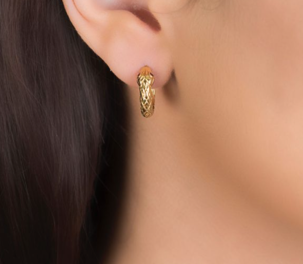 Ruby Snake Hoop Earrings